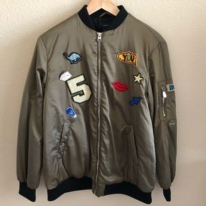 Forever 21 Patched Bomber Jacket